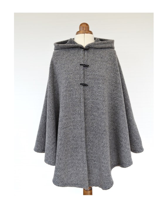 Wool Hooded Cloak Plus Size / Gray Wool Hooded by DeliCatStudio