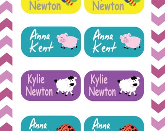 Daycare Labels - Kids labels - Personalized name labels - 105 labels - Waterproof kids name labels, School label, bottle launch box labels