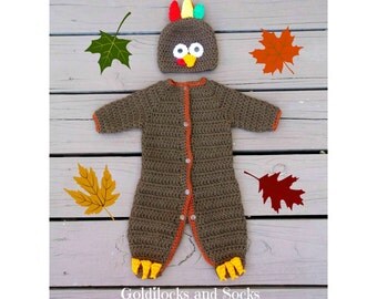 Baby Thanksgiving outfit, newborn turkey costume, crochet turkey hat, baby's first thanksgiving, baby turkey outfit, newborn costume