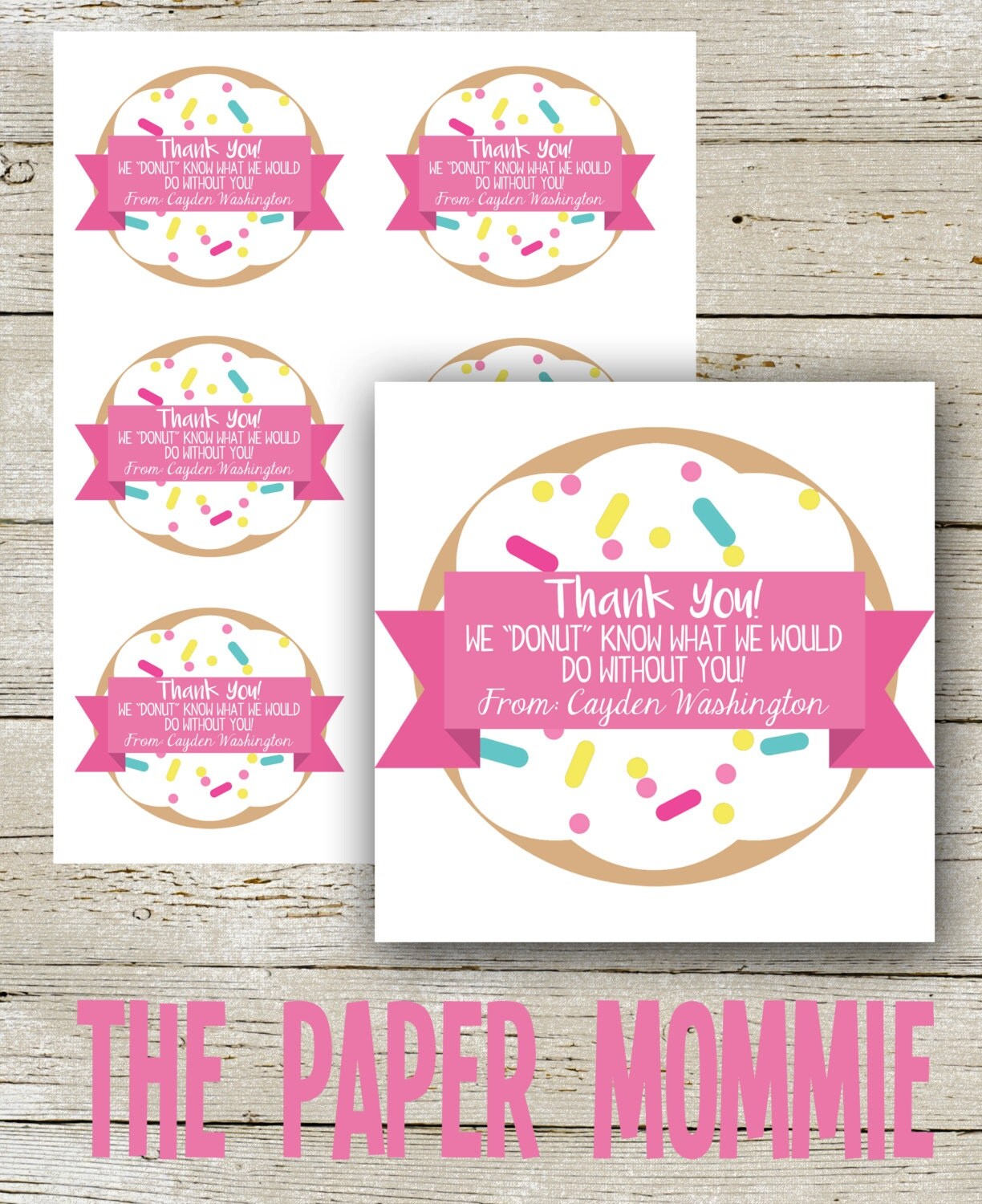 Thank You Card Tags Donut What We Would Do Without You