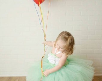 Flower Girl Dress, Mint Flower Girl Dress, Christening Dress, Christening Gown, Flower Girl Tutu, Flower Girl Dress tulle, First Birthday