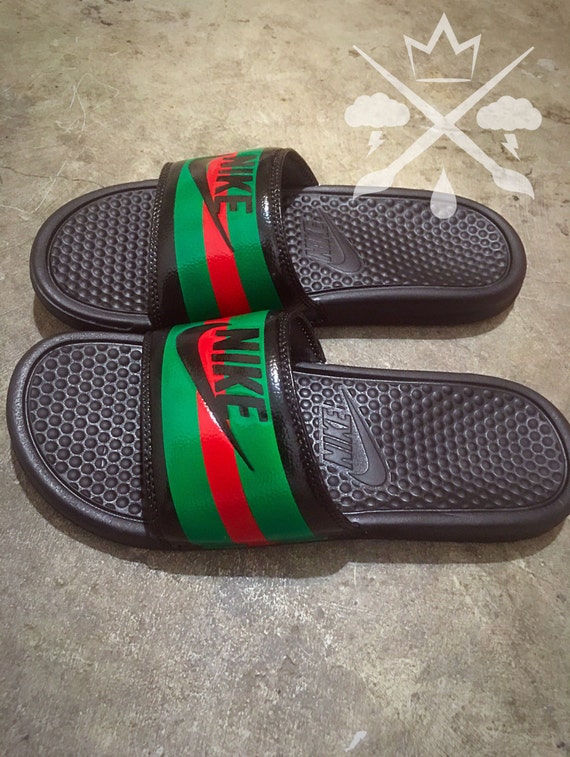 nike gucci flip flops