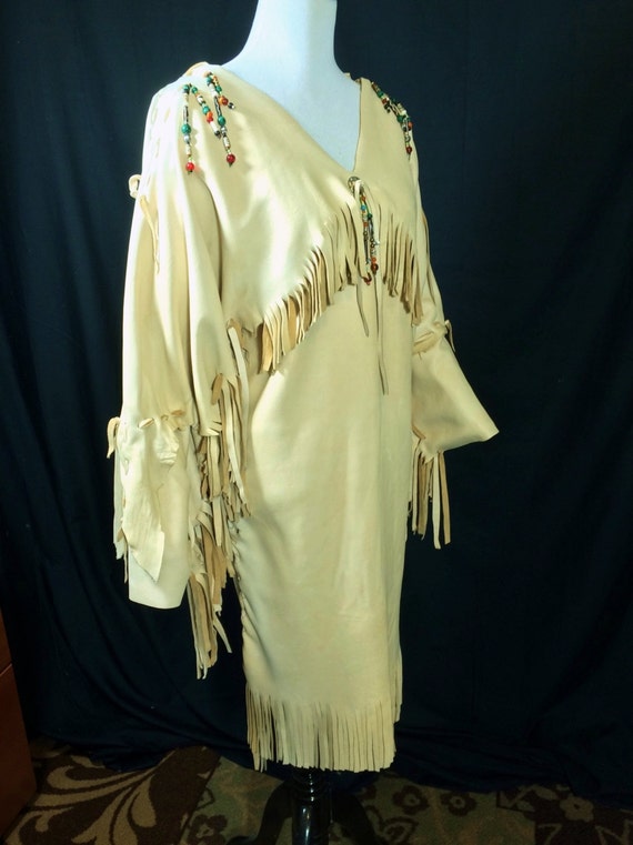 Items similar to Deerskin Leather Dress- Native American Style Buckskin ...