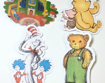 Cupcake Toppers - Story Book,Storybook Baby Shower,Story Book Baby Shower Decoration,Childrens Book Party,Book Theme Baby Shower,Version 1