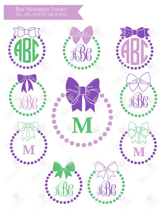 Download Bow Monogram Frames svg cut files 10 Vector by pieceofprint