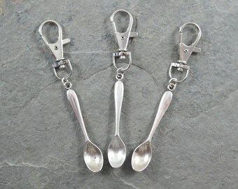 Spoon spoonie bag charm keyring key chain illness awareness charm M.E. fibromyalgia lupus baker cook unusual unisex accessory unusual gift