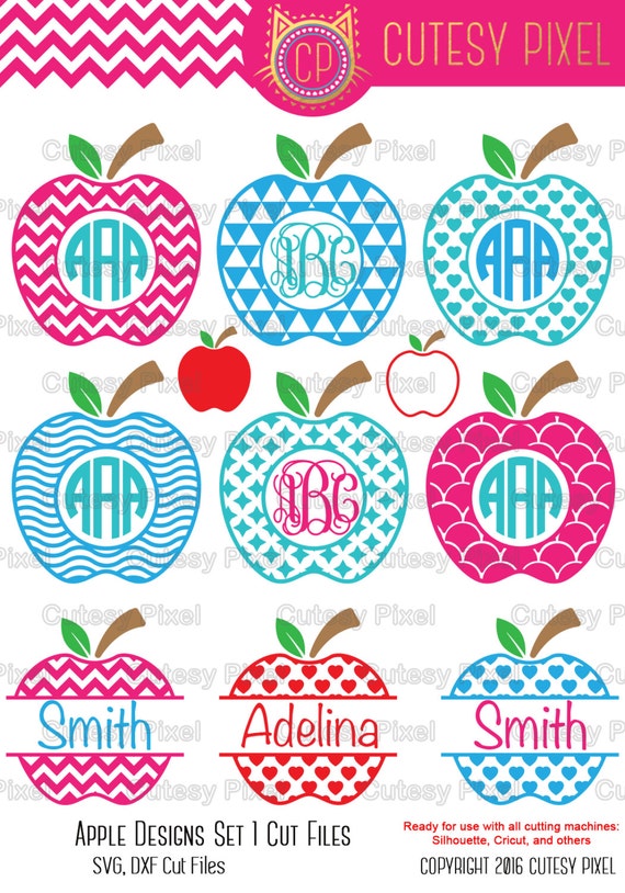 Download Apple Designs Monogram Frames Svg cutting file by CutesyPixel