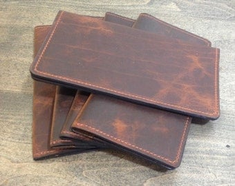 Bison Leather Checkbook Cover Without Exterior Logo
