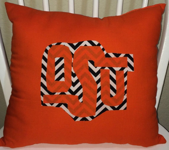 OSU Throw Pillow Oklahoma State University Pillow by SewLiveLove