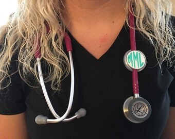 Personalized Stethoscope Clip-Nurse Accessories -Nursing School-Nurse Monogram