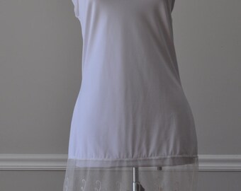 Full Slip Extender, Top Slip Extender, Shirt Extenders, Ivory Lace Top Extender, Full Slip, Ivory / White Full Slip, Size S M L XL XXL