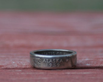 state quarter ring US coins Coin ring USA Coin Jewelry Gifts for himPurity ring Band Deployment gift silver ring men silver rings pinky ring