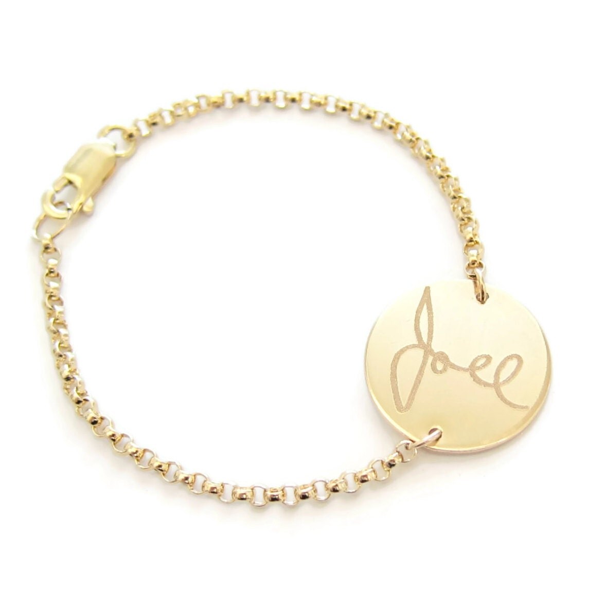 Gold HANDWRITING Bracelet, Actual Signature Charm & Chain Bracelet, Personalized Handwriting Jewelry, Custom Memory and Keepsake Bracelet