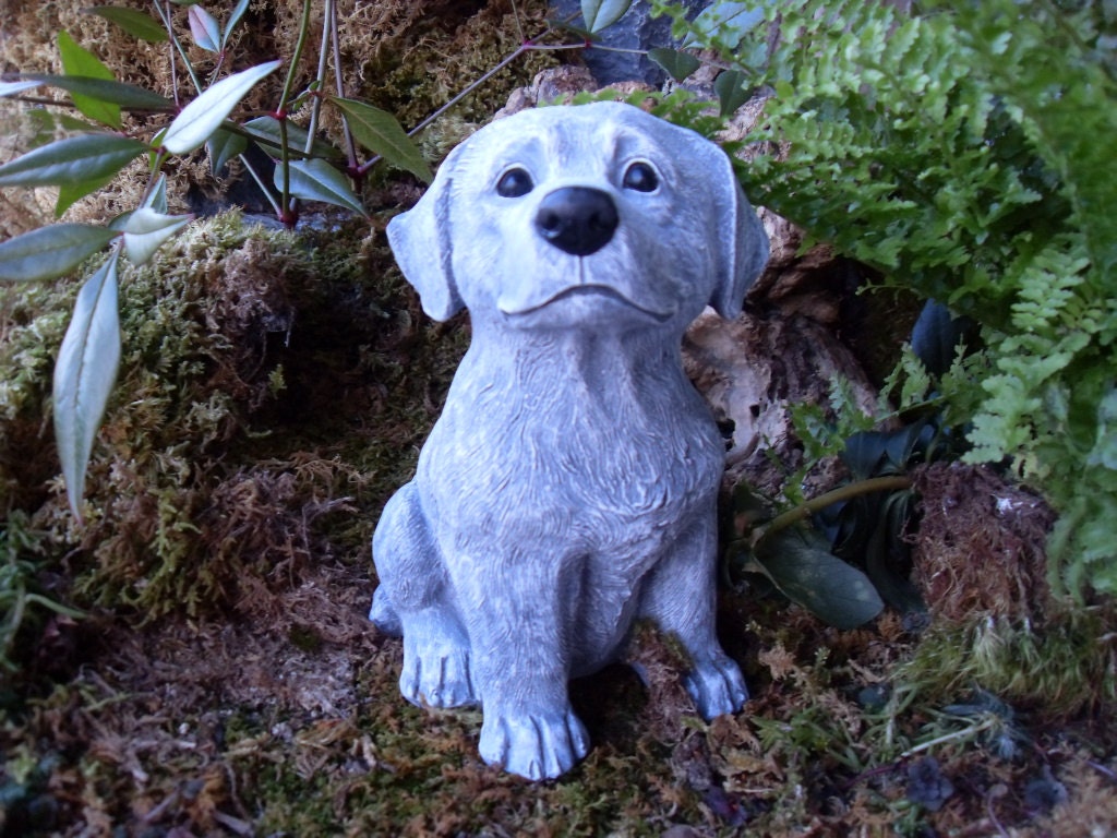 stone labrador garden statue