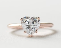 Heart shaped diamond ring etsy