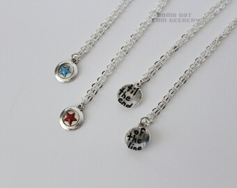 BFF Stucky Necklace Set Hand Painted Steve Rogers Bucky Barnes Marvel Inspired Friendship Jewelry Captain America Winter Soldier Til The End