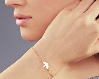 Gold Bird Bracelet, Dove Bracelet, Bird Bracelet, GOLD, ROSEGOLD, SILVER, Bridesmaid Jewelry