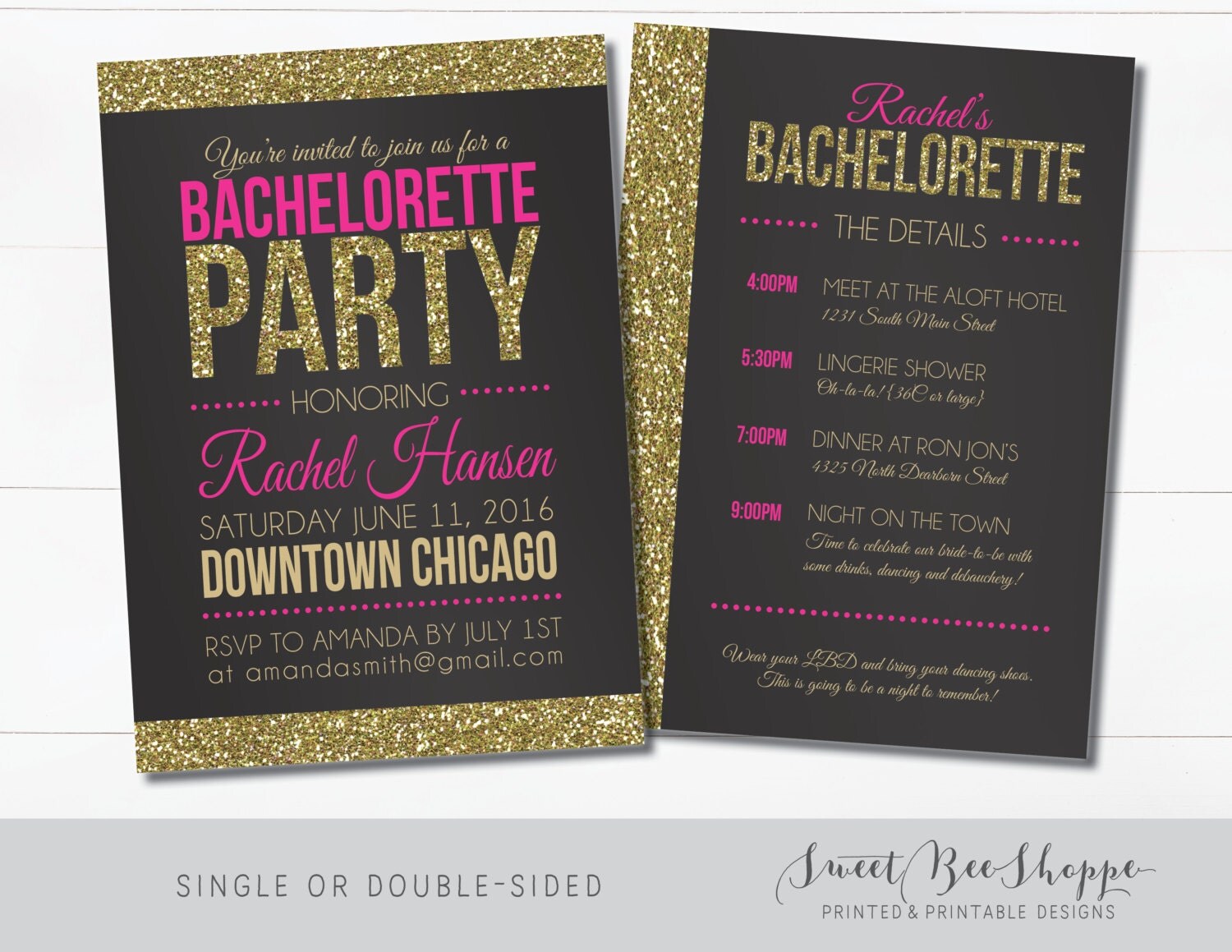 Glitter Bachelorette Invitations 7