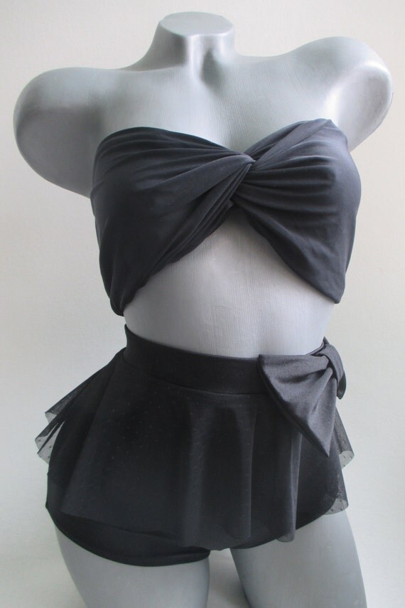 high waisted bow bikini bottom scrunch butt belt bow twisted