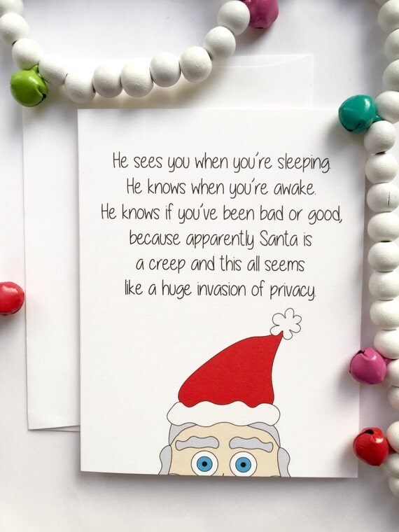 SALE Santa Funny Christmas Card Santa Christmas Card