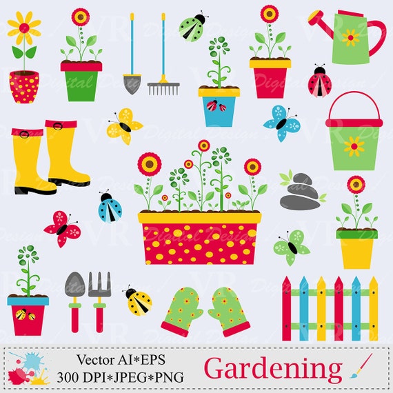 Garden Clip Art Gardening Tools Clipart Spring Garden Tools