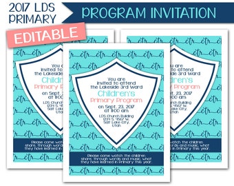 Sacrament Program Invitation - LDS Primary 2017 Theme PRINTABLE Choose the Right Invite Annual Yearly Presentation Sacrament Meeting P007