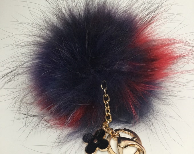 NEW FALL/WINTER '16 Dimensional Swirl™ Multi Color Raccoon Fur Pom Pom bag charm keychain piece no.464