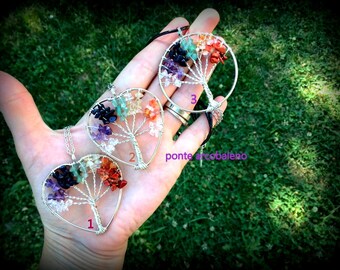 VENURY Bracciale Albero Della Vita Con Pietre Naturali - Multicolore E Oro, Uomo E Donna, Lunghezza 18-28 Cm
