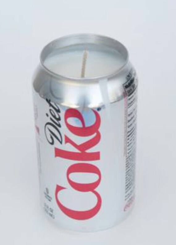 Diet Coke aluminum can candle/Soy by HomemadeCandlesNSoap on Etsy