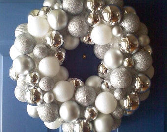 Silver and White Winter Wreath
