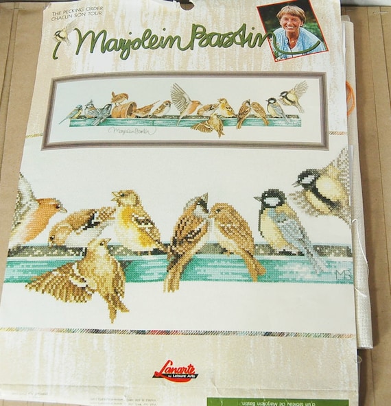 Marjolein Bastin Birds Cross Stitch Kit Pecking Order