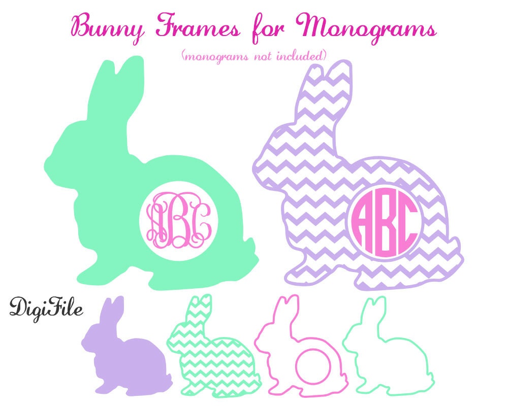Download Bunny Frames for Monograms SVG DXF EPS for Cricut Design
