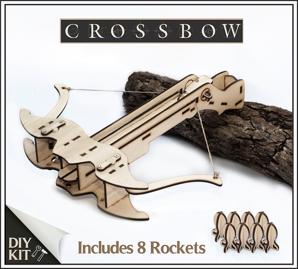 Set Of 2 Wood Crossbow DIY Kits Gift For Him Father Husband