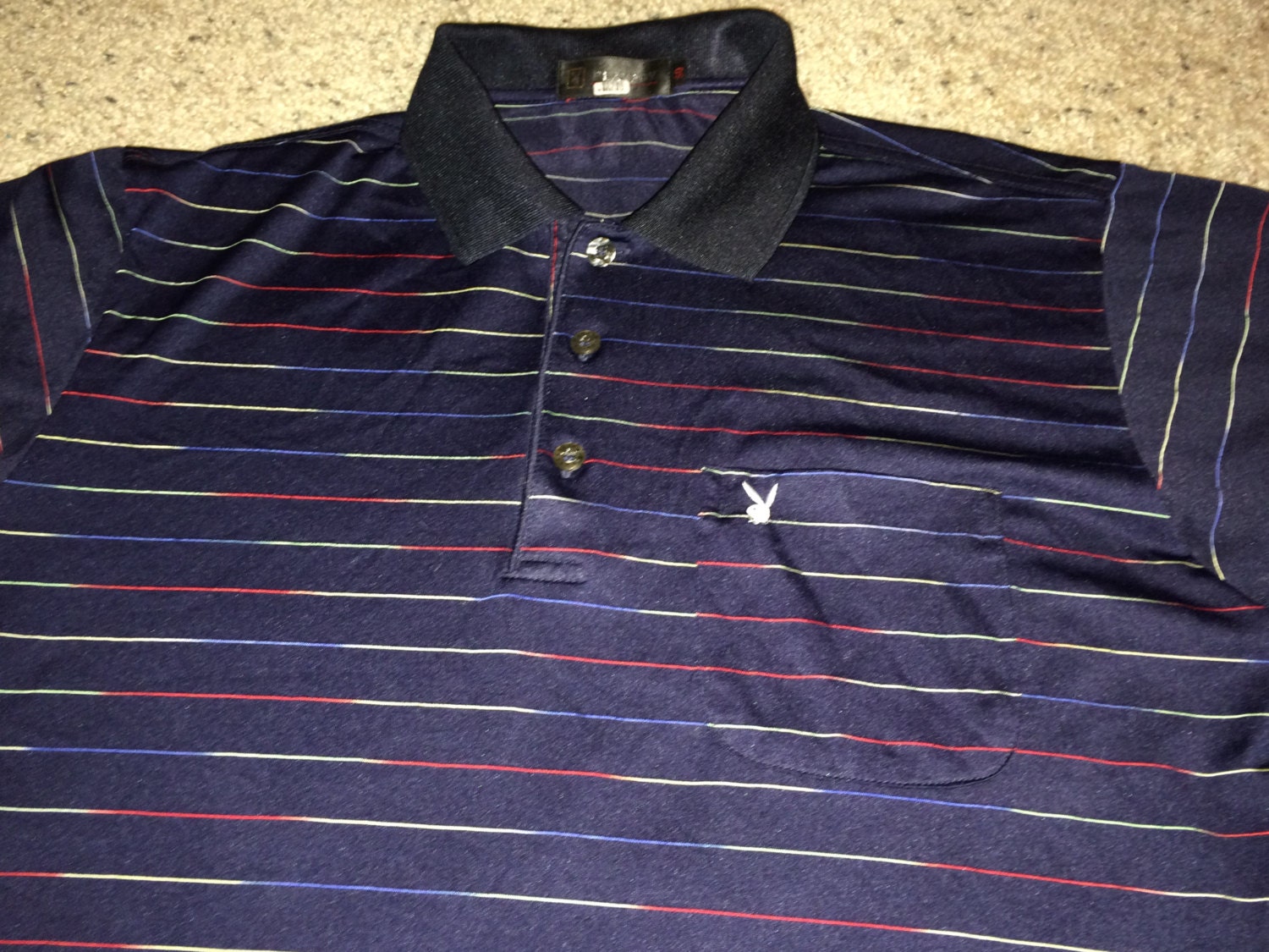Sale Vintage PLAYBOY retro 1980s casual Polo Shirt