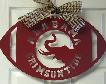 Alabama Crimson Tide Metal Door hanger or wreath, Roll tide, Bama, University of Alabama