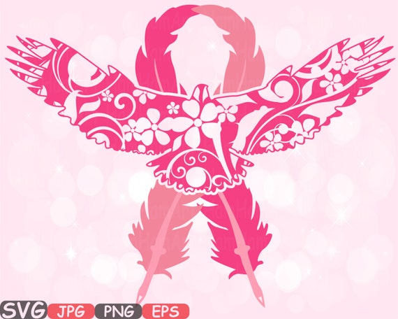Download Eagle Flower Breast Cancer birds Feathers SVG Cricut