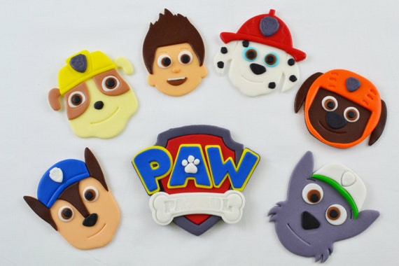 Edible Paw Patrol Inspired Cake toppers set by 