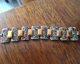 Vintage 1950's Copper and Enamel Bracelet