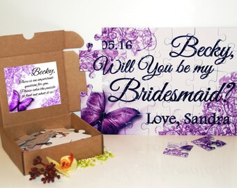 Will you be my bridesmaid puzzle, Bridesmaid invitation, Bridesmaid proposal, Asking bridesmaid, Maid of Honor puzzle, Matron of Honor