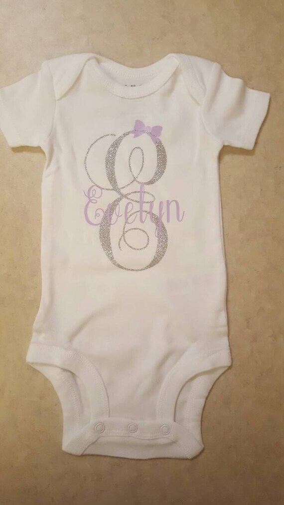 Personalized baby onesie baby girl onesie by TheFabFox on Etsy