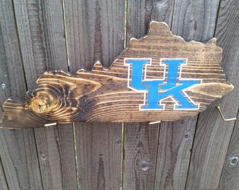 Reclaimed wood Kentucky state sign. Kentucky Unbridled spirit. Kentucky sign, University of Kentucky. UK Basketball, Kentucky Wildcats