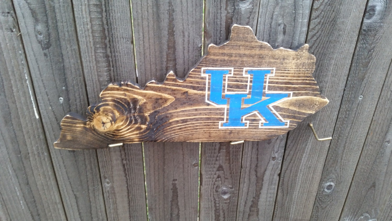 Reclaimed wood Kentucky state sign. Kentucky Unbridled spirit.