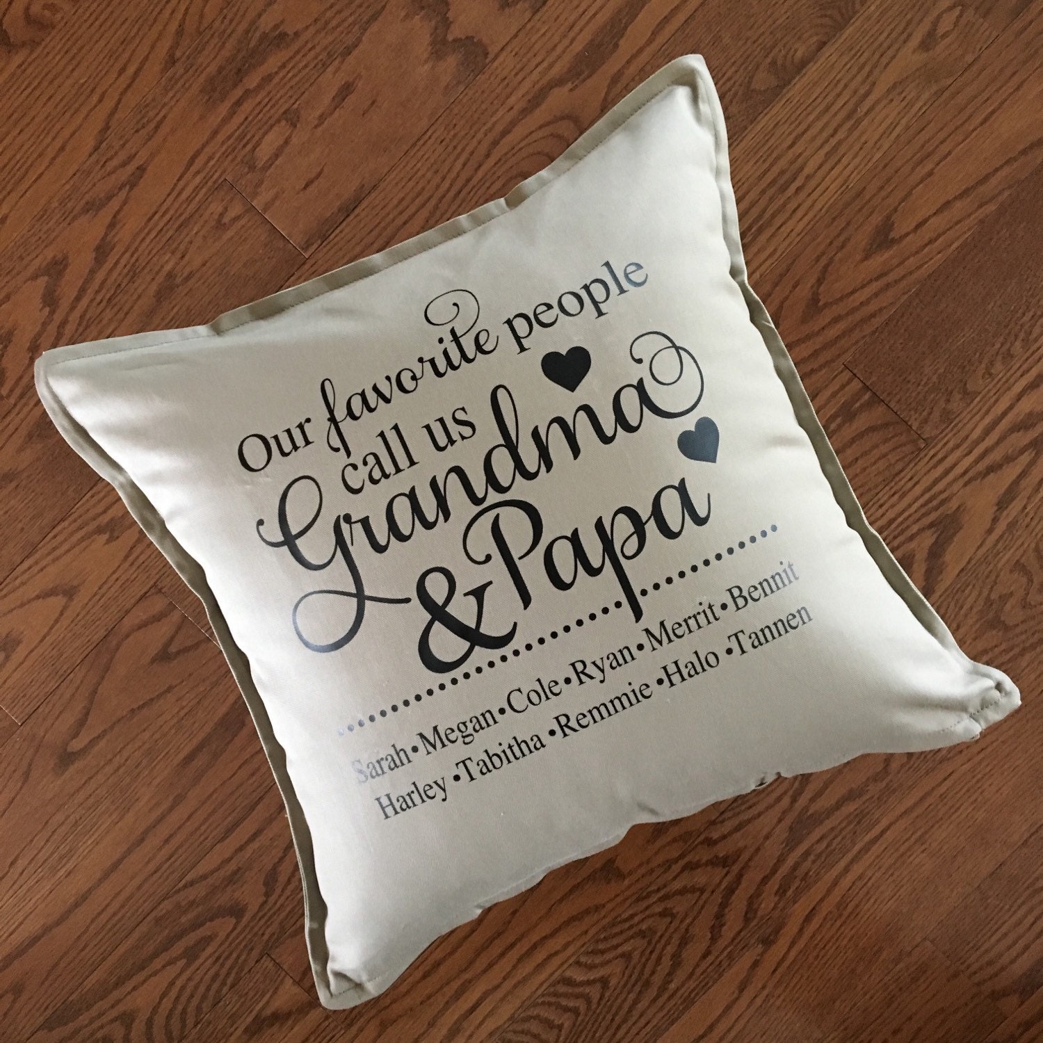 Grandparents Pillow Cover Grandchildren Pillow by PMWBoutique