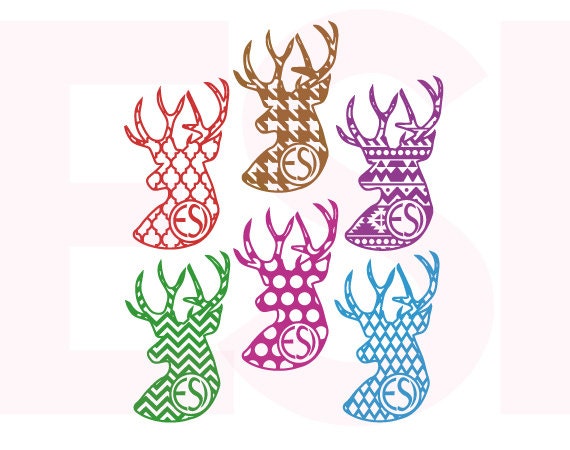 Download Deer head svg SVG DXF EPS Deer monogram svg for use with