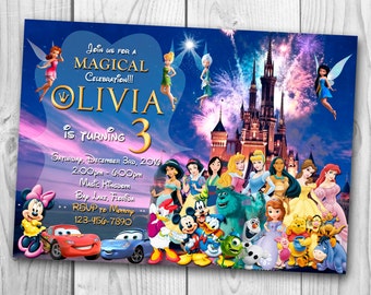 Disney Invitation - Disney Castle Invitation - Magic Kingdom Invitation - Disney Birthday Party - Disney Printables