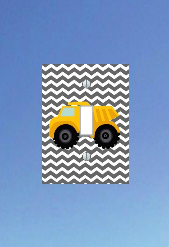 yellow Baby Boy Nursery Light Switch Plate Cover Dig It