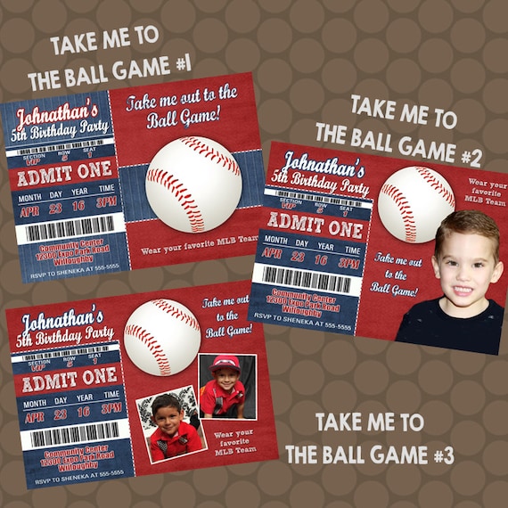 Take Me Out To The Ball Game Invitations 2