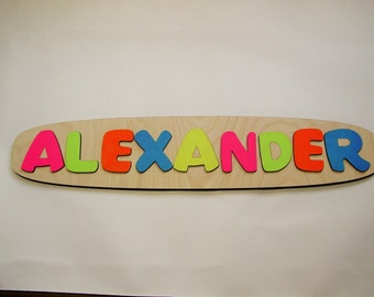 Wooden Name Puzzle ~ Personalized Wooden Puzzle ~ Childrens Puzzles ~ Customized Name Puzzle ~ Custom Made Educational Toy ~ Raised Letters