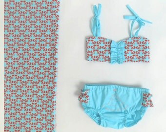 Baby denim jean bathing suit Bikini Baby Swimsuit for Girls