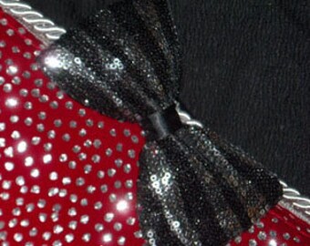 Candy Apple Red Velvet Tuxedo Accent Pillow 9"x16"